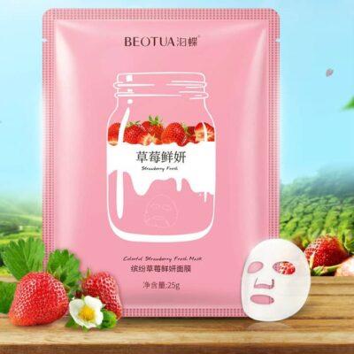 ماسک ورقه ای شیر توت فرنگی ا Strawberry Mask Beotua
